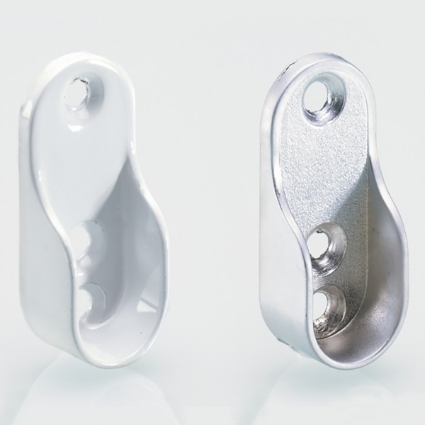 Hettich Schrankrohrlager Stahl lackiert alufarben