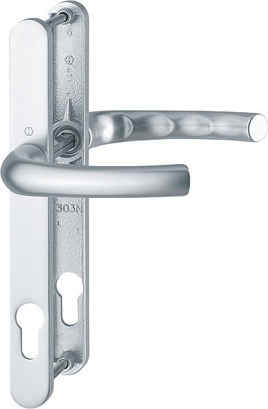 HOPPE Türgriffgarnitur Tokyo F1 Aluminium natur 92 mm PZ 1710RH/303N