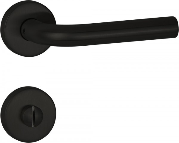 Hermat Bad-Drückergarnitur 1803 BASIC 03 Oberfl. 74 Classic Black, ähnl. RAL 9005