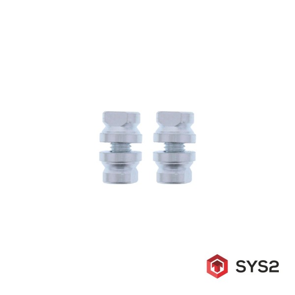 ToniTec SYS2 Befestigungssystem paarweise für gerade + schräge Stoßgriffe (2 Stück) 10-15 mm
