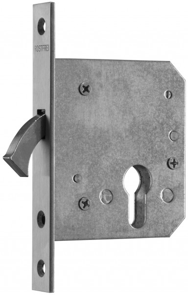 BMH Schiebetür Einsteckschloß 168 Dorn 55 BAD Stulp 151 x 20 mm rund silber