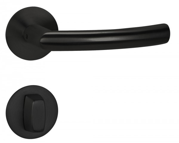Hermat Bad-Drückergarnitur 1807 BASIC 07 Oberfl. 74 Classic Black, ähnl. RAL 9005