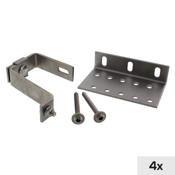 Dachhaken Edelstahl verstellbar 4 Stück inkl. Tellerkopfschrauben