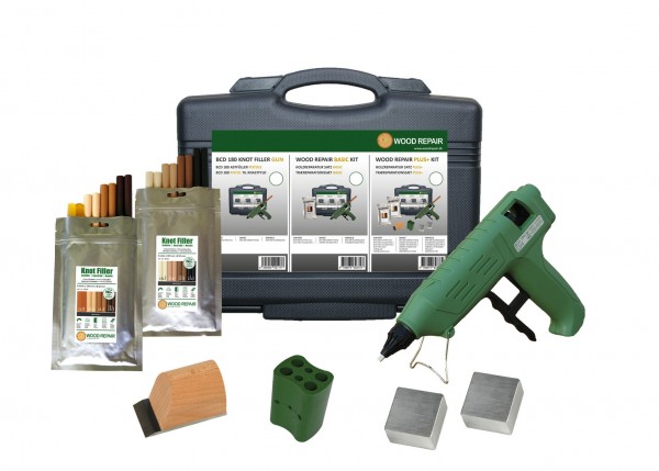 Holzreparatur-Satz PLUS+ mit BCD 180 Astfüller-Pistole , 7-tlg.