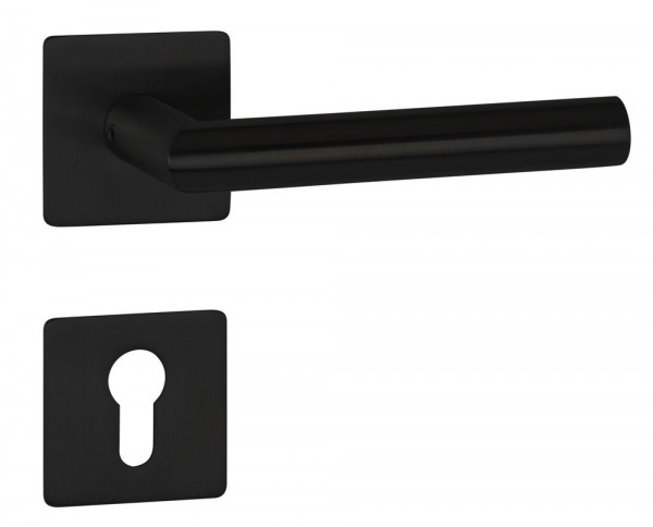 Hermat ZT - Drückergarnitur 1802 BASIC 02 Oberfl. 74 (Classic Black beschichtet)