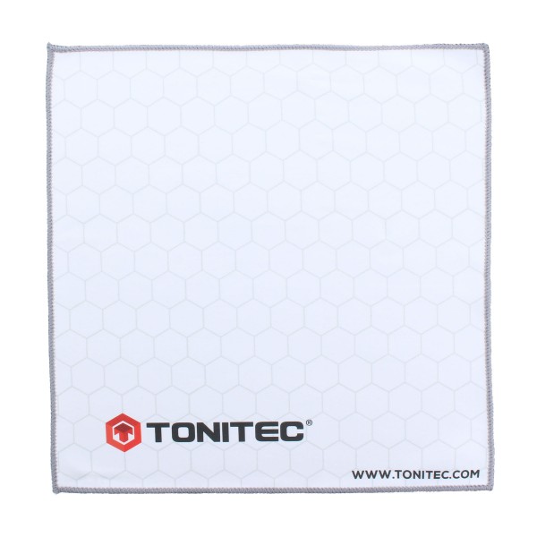 ToniTec® Universal-Microfasertuch 30x30 cm einzelverpackt, schwarz mit Logo
