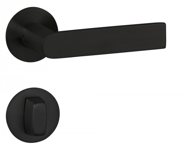 Hermat Bad-Drückergarnitur 1802 BASIC 13 Oberfl. 74 Classic Black, ähnl. RAL 9005