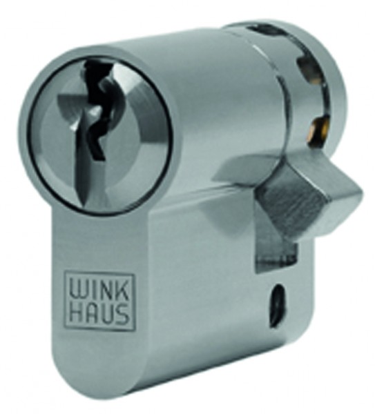 WINKHAUS Profil-Halbzylinder WINKHAUS XR 02 N 35 / 10 mm Messing matt vernickelt