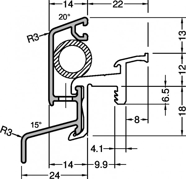 Gutmann Regenschutzschiene VE = 60 Meter Main 22/24 F-TI K G214 mittelbronze