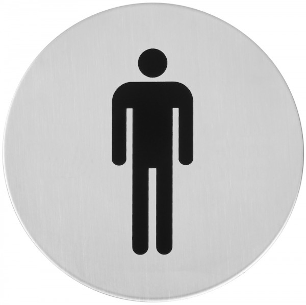 Hermat Hinweisschild 3730 76 mm Drm MÄNNER Edelstahl matt selbstklebend