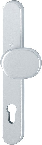 Hoppe Außenschild Luxembourg F1-2 Aluminium natur matt mit Knopf