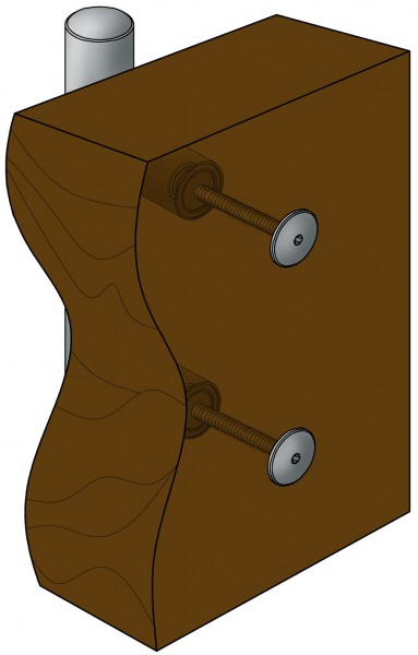 gelbrot Befestigung 1.3 einseitig durchgehend an Türen für TS 37 - 47 mm