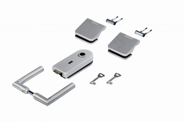 Dorma Glas Glastür Set Studio Rondo BB 3 teilig LM silber eloxiert