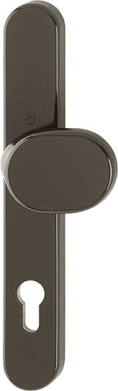 Hoppe Außenschild Luxembourg F8707 Aluminium braun seidenglanz Knopf