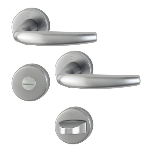 Hoppe Bad Rosettenarnitur Atlanta F9 Aluminium stahl 1530/42KV/42KVS SST