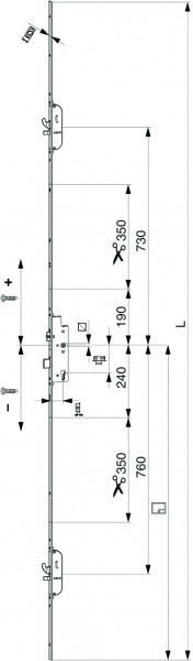 MACO HAUTAU Türschloß Z-TS E92 PZ 2HO-BO silber PT-M DM 65 VK10 F-2400x20 modular MACO 235865