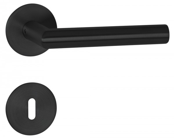 Hermat ZT - Drückergarnitur 1802 BASIC 02 Oberfl. 74 (Classic Black beschichtet)