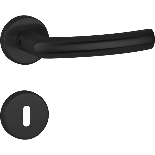 Hermat ZT-Drückergarnitur 1807 BASIC 07 Oberfl. 74 Classic Black, ähnl. RAL 9005