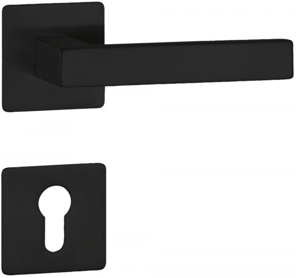 Hermat ZT - Drückergarnitur 1682 L WEST Oberfl. 74 (Classic Black beschichtet)