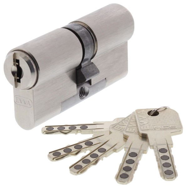 EVVA Schließzylinder 31/31 MCS Profilzylinder mit Magnet-Code-System inkl. 5 Schlüssel + Sicherungskarte