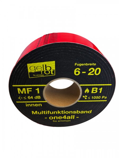 gelbrot Multifunktionsband one4all 65mm bis 1050Pa = 6-17mm, 600Pa = 6-20mm, MF1 VE=56m Rolle a 8 m