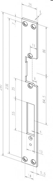 effeff Flachschließblech 002 für 878 Edelstahl Universal -------00235-01