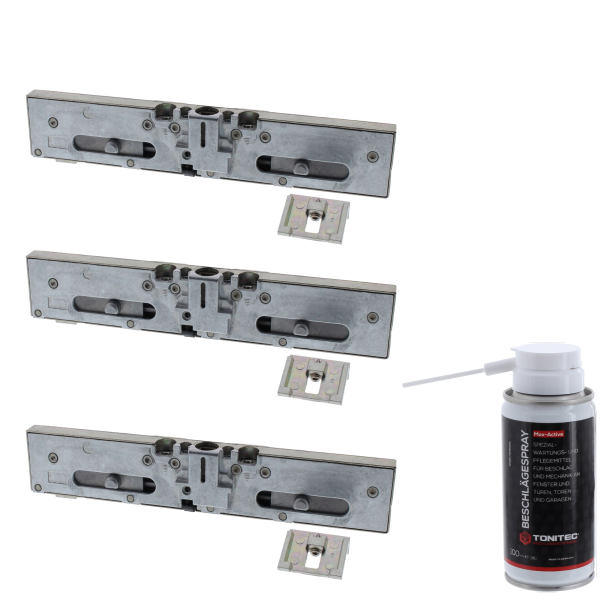 [NR] 3x HUECK HARTMANN Fenstergetriebe Kammergetriebe mit Fehlbediensperre Z 993 450 993450 und ToniTec Beschlägespray 100 ml