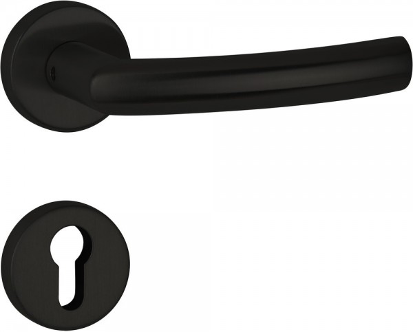 Hermat ZT-Drückergarnitur 1807 BASIC 07 Oberfl. 74 Classic Black, ähnl. RAL 9005