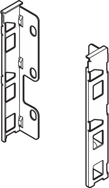 Blum LBX Holzrückwandhalter li./re. 99 mm K-Höhe 140mm oriongrau