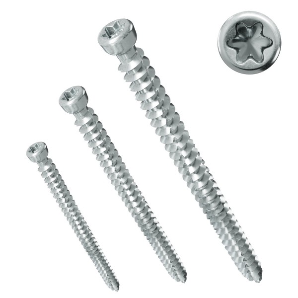 gelbrot Fensterrahmenschraube 7,5x92 Silber, TX30, Zylinderkopf