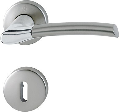 HOPPE Drückergarnitur Bergen M1602/19KV/19KVS Rosette BB VK 8mm DIN ls/rs TS 37-42mm mehrfarbig verchromt/aluminium stahlfarbig