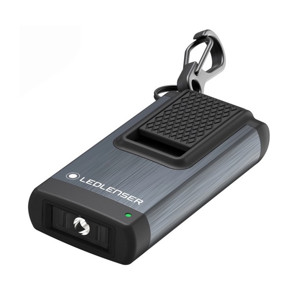 LEDLENSER Schlüsselleuchte K4R grau mit Karabinerhaken