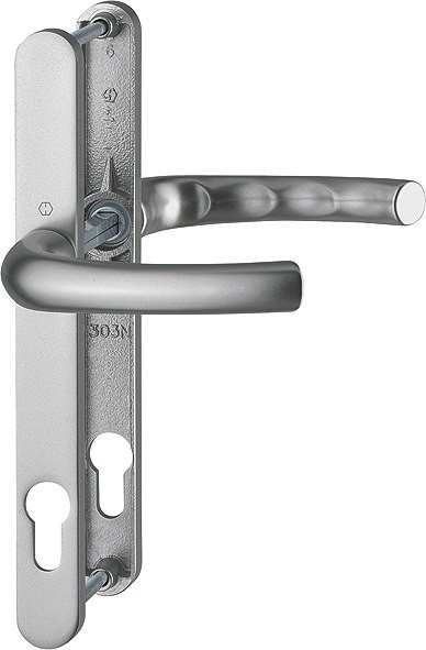 HOPPE Türgriffgarnitur Tokyo F9 Aluminium stahl 92 mm PZ 1710RH/303N