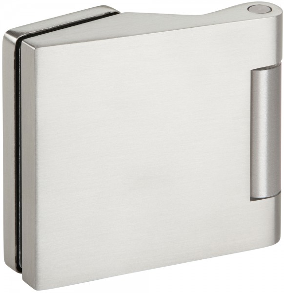 Hermat Glastür Bänder 3tlg. kantig OF 20 Edelstahlfarben