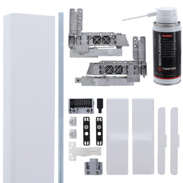 GU Reparaturset PSK 966/200 inkl. Laufwagen, Verbindunsstange, Abdeckschiene, Zubehör + ToniTec Beschlägespray 29683 29684