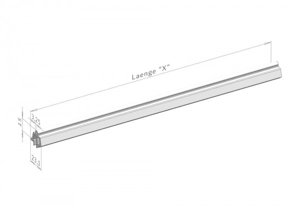 Siegenia Laufschiene EP 3,25/15 Gr. 400 K10 EV1 silber HS-PORTAL