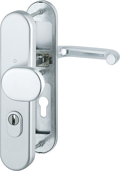 Hoppe Korr. Wechselgarnitur Paris ES1 F1 Aluminium natur 72 mm PZ