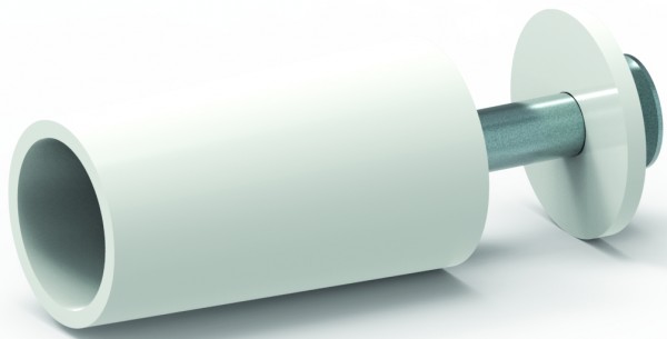 Anschlagstopfen 40 mm lang, vorne offen, Fbt. Weiss