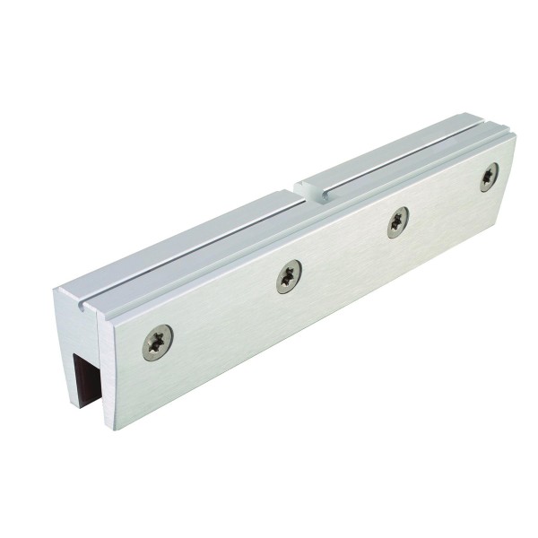 gelbrot Glasklemmstück EV1 eloxiert für 8/10 mm ESG 180 mm lang