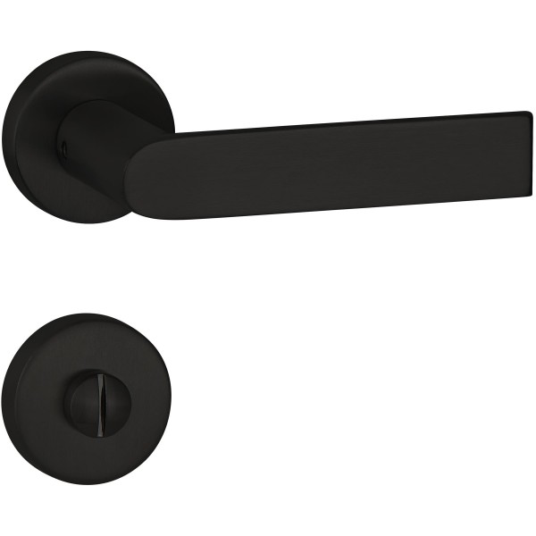 Hermat Bad-Drückergarnitur 1813 BASIC 13 Oberfl. 74 Classic Black, ähnl. RAL 9005