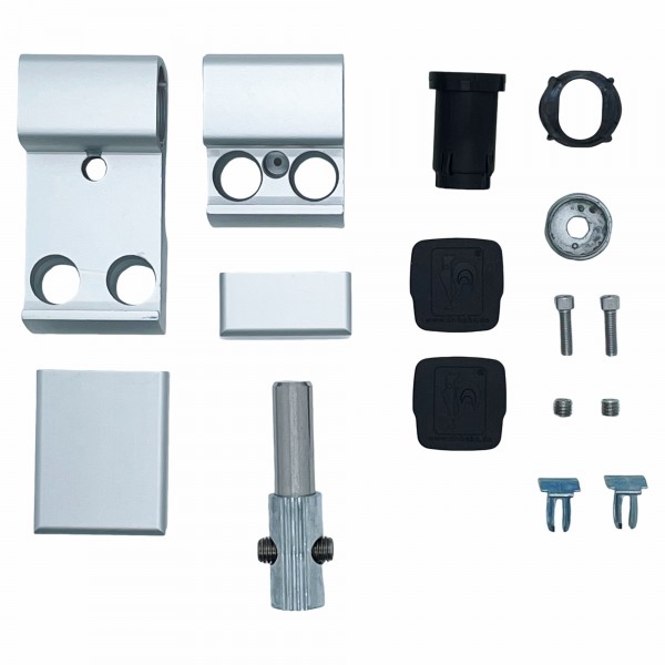 Dr. Hahn Türband Serie 60 AT M707 2-teilig Drehpunkt 20 mm Bohrabstand 70,5 mm EV1 Aluminium