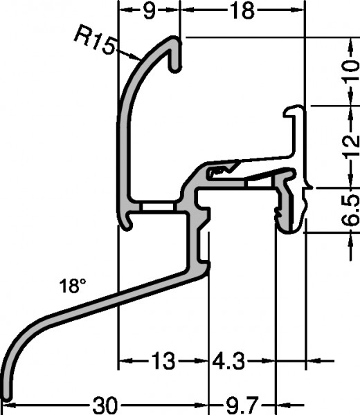 Gutmann Regenschutzschiene Neckar 22/30 F - TXL G214 mittelbronce System 1.6 Lagerlänge