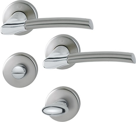 Hoppe Badgarnitur Bergen CR/F9 Messing verchromt/Aluminium stahl