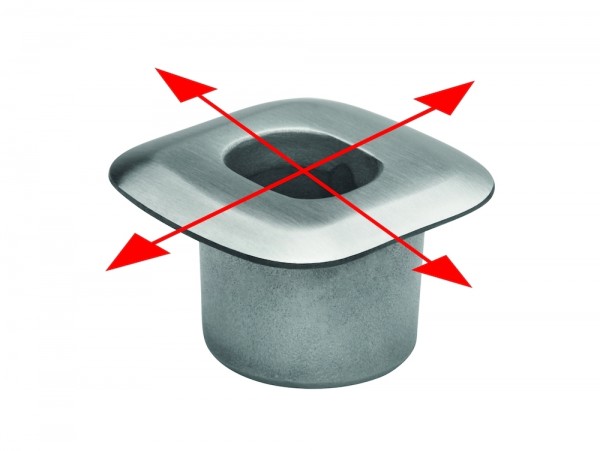 Niederhoff + Dellenbusch Bodenbuchse Edelstahl matt geschliffen für Rundstange 10 mm 5846 0001 83