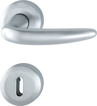 Hoppe ZT Türgriffgarnitur Atlanta F41 Messing satiniert verchromt OB