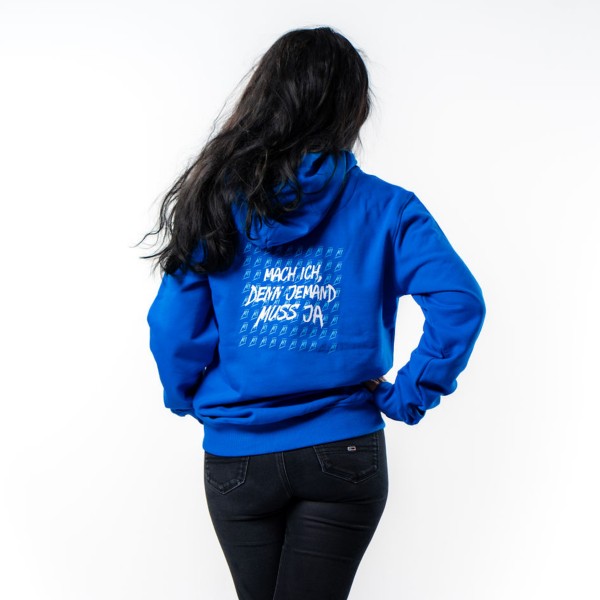 MACH ICH® Hoodie mit BackPrint Slogan 1 Unisex (Kobaltblau)