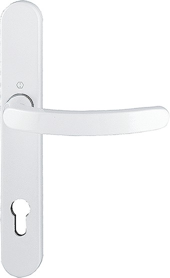 Hoppe Außenschild Luxembourg F9016 Aluminium verkehrsweiß mit Drücker