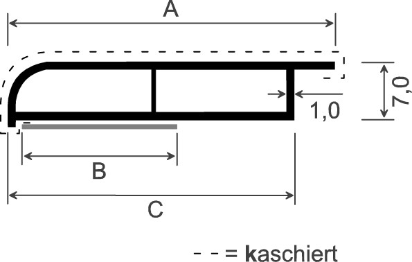 MENKE Softline Kammerprofil 35 x 7 mm Nr. 078735 , weiß