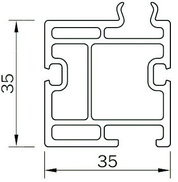 Roto Unterbauprofil KS-35 35 x 35 RAL 7004 , Nr. 544277