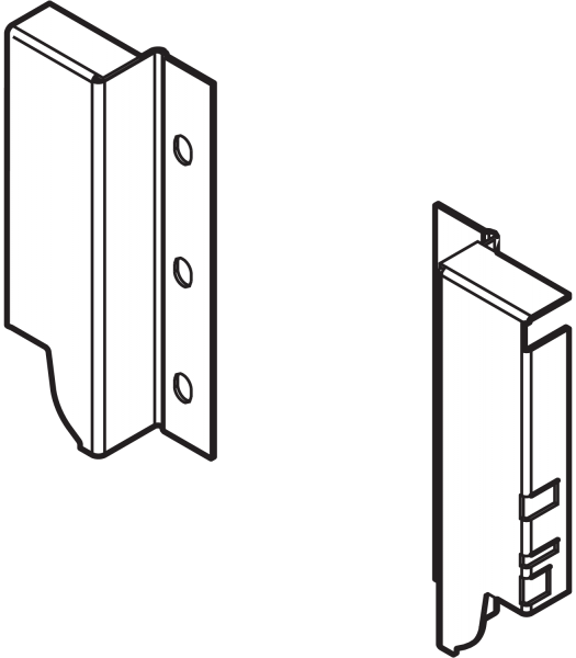 Blum TBX-Holzrückwandhalter-Set antaro K 100 mm Ls/Rs seidenweiß
